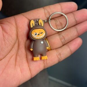 Cute Bunny Costume Cartoon Keychain Rubber Kawaii Bag Charm